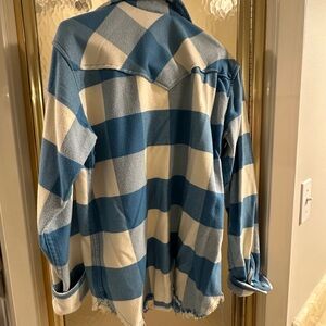 Aviator Nation Blue and White Plaid Button Down Shirt